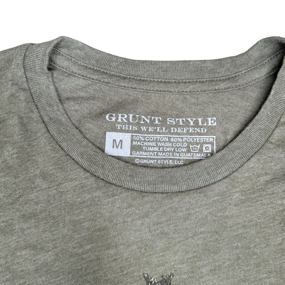 Grunt dont tread on me green grey tee shirt size medium - Picture 5 of 6